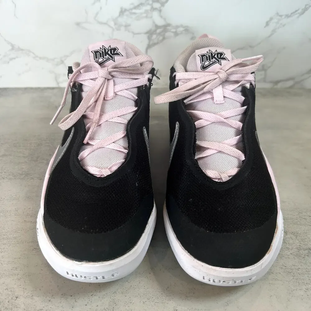 Nike Team Hustle Sneakers Black/Pink 5Y CW6735-003 Basketball Shoe Y2K Athletic